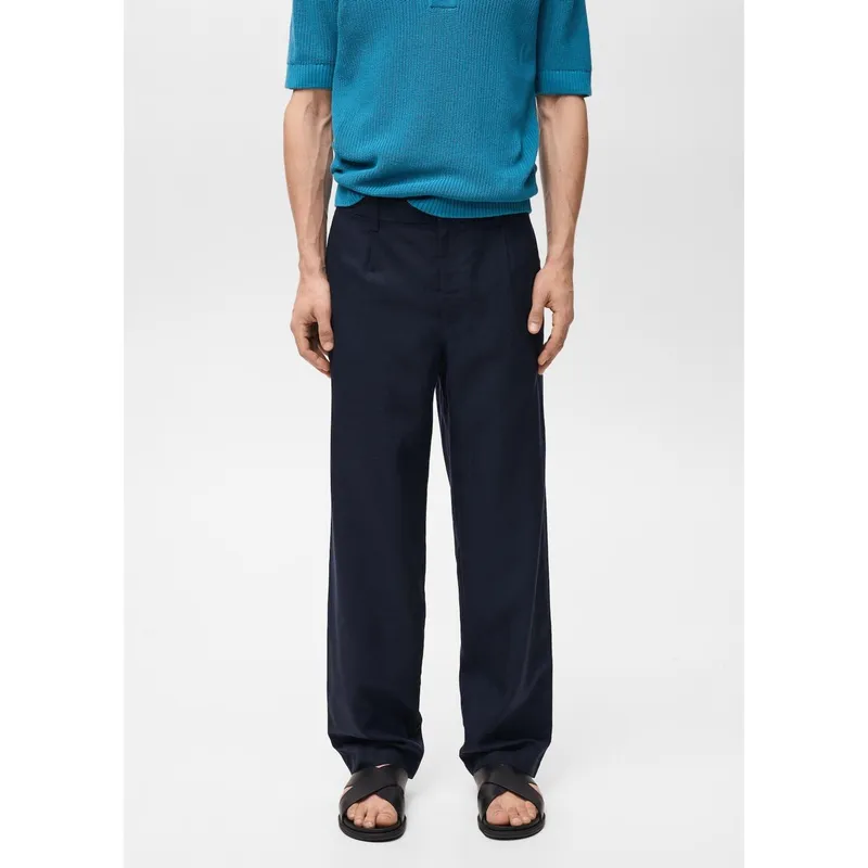 MANGO - Pantalón Regular Fit Lyocell Lino Mango Man