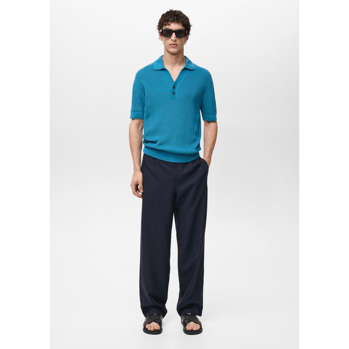 MANGO - Pantalón Regular Fit Lyocell Lino Mango Man