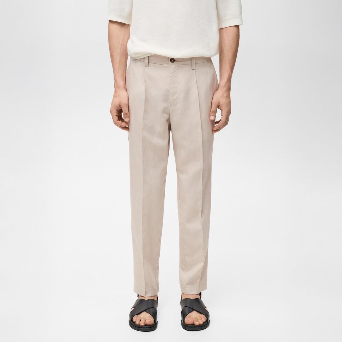 MANGO - Pantalón Lino Slim Fit Mango Man