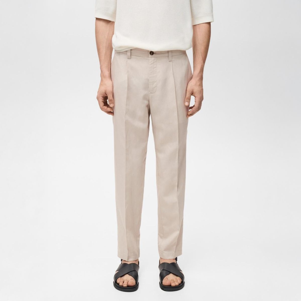 MANGO - Pantalón Lino Slim Fit Mango Man