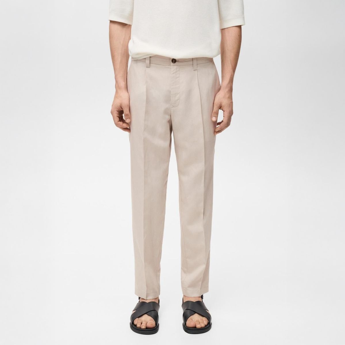 MANGO - Pantalón Lino Slim Fit Mango Man