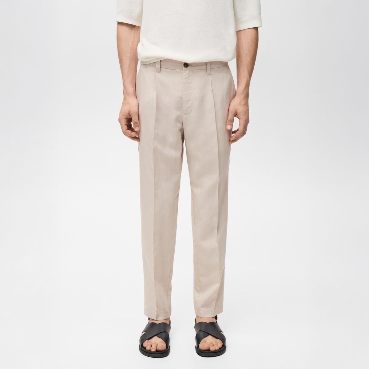 MANGO - Pantalón Lino Slim Fit Mango Man