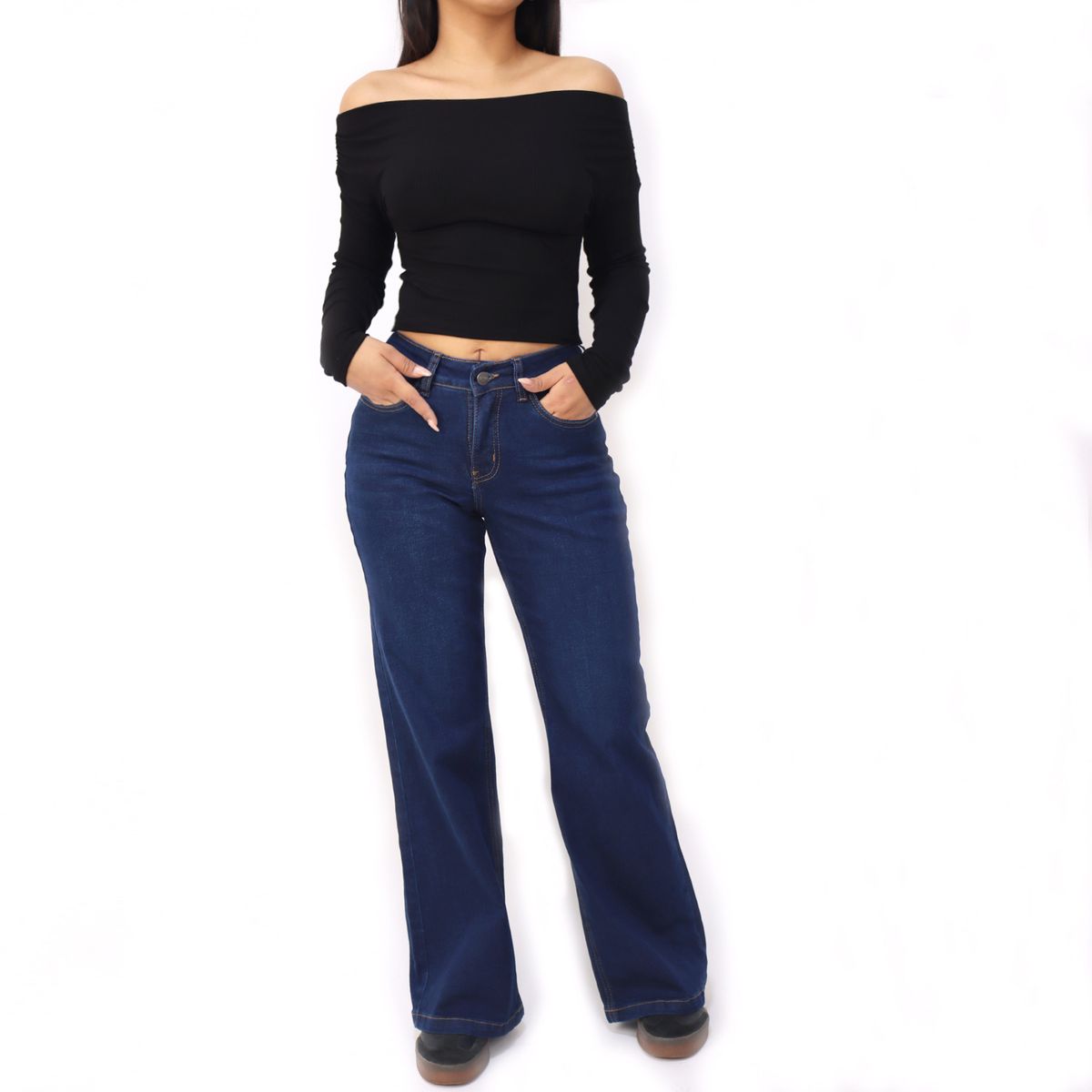 KAYRA POBLET - Jean Mujer Mide Rise Boot Cut