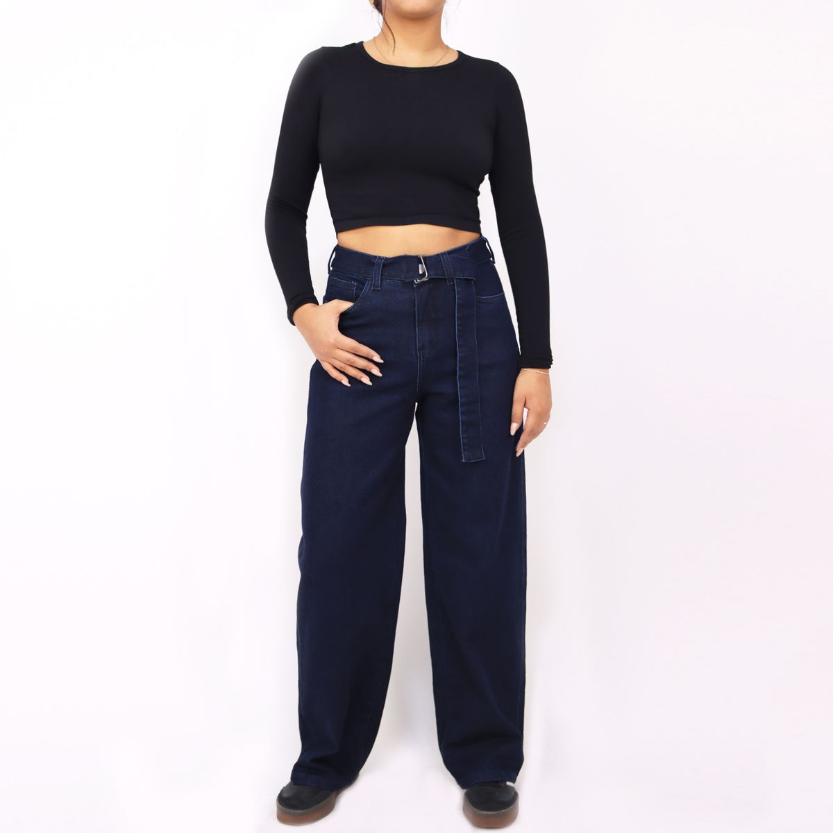 KAYRA POBLET - Jean Mujer Straight Length Belt