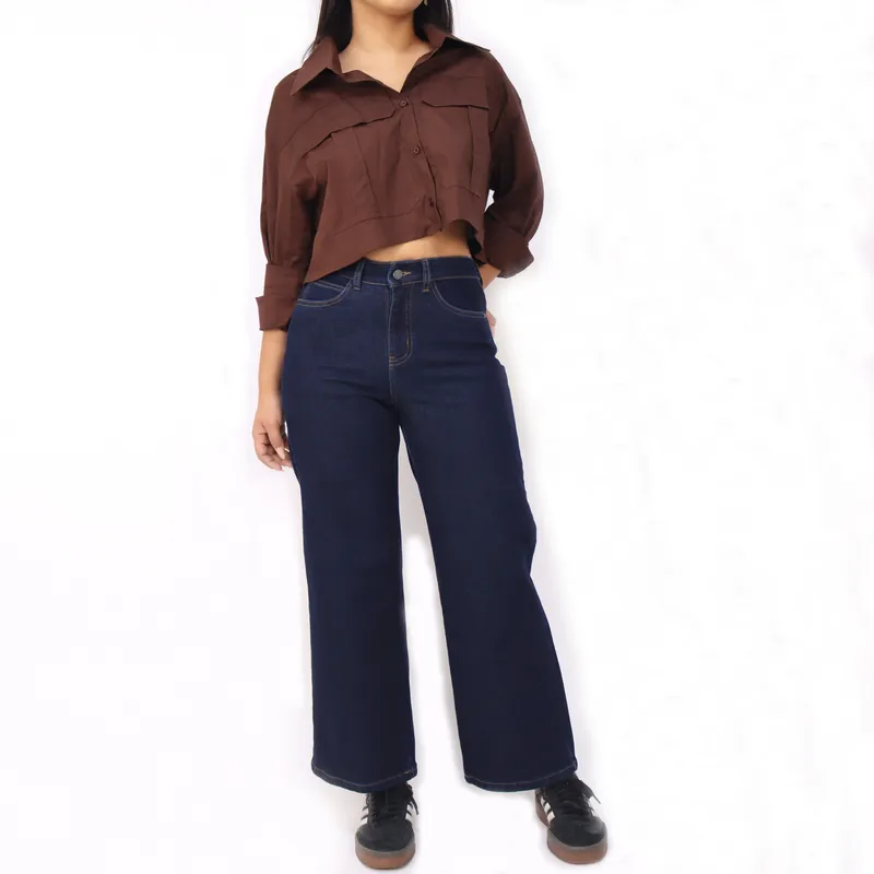 KAYRA POBLET - Jean Mujer Straight Comfy Cropp In