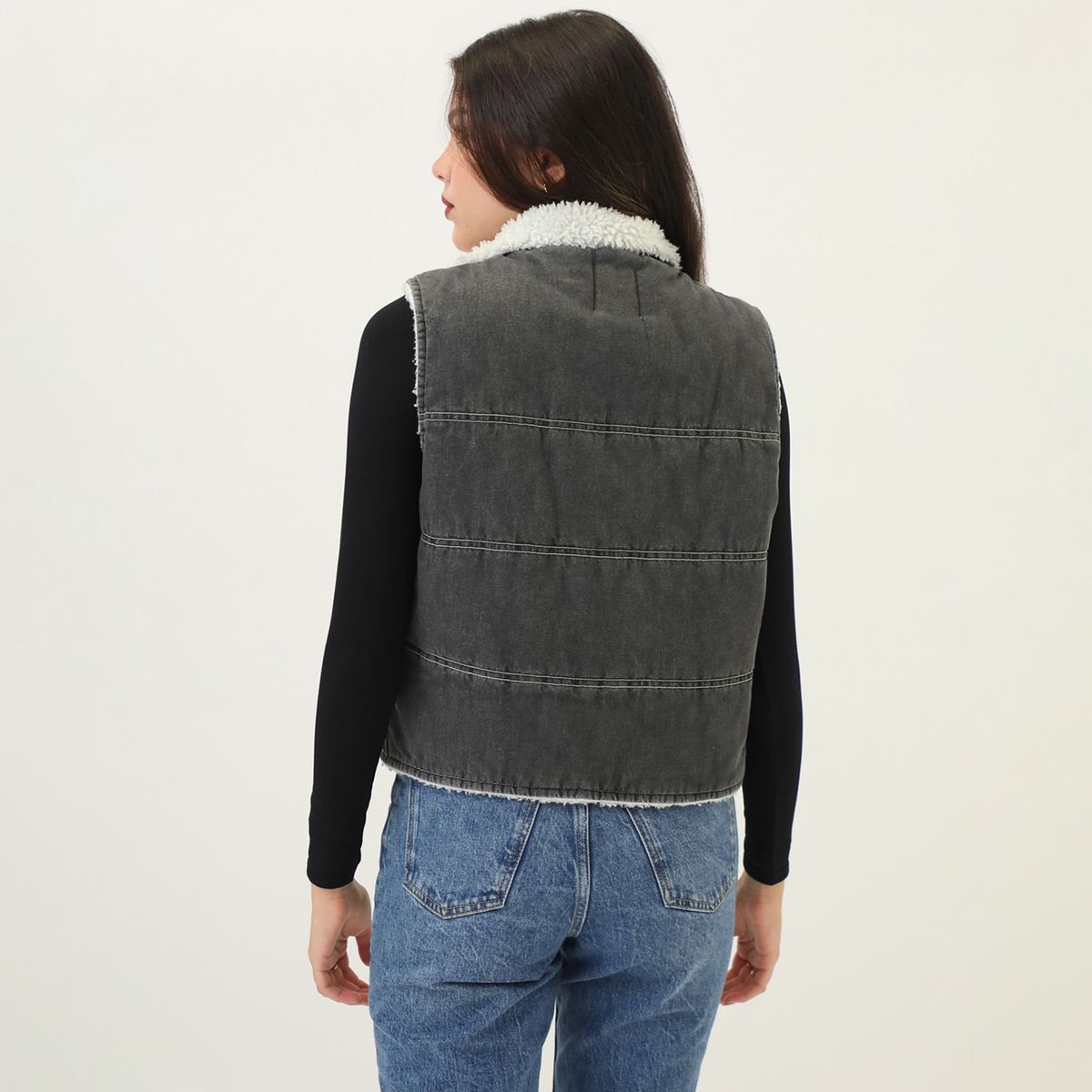 SYBILLA - Chaleco Denim Puffer Mujer Sybilla