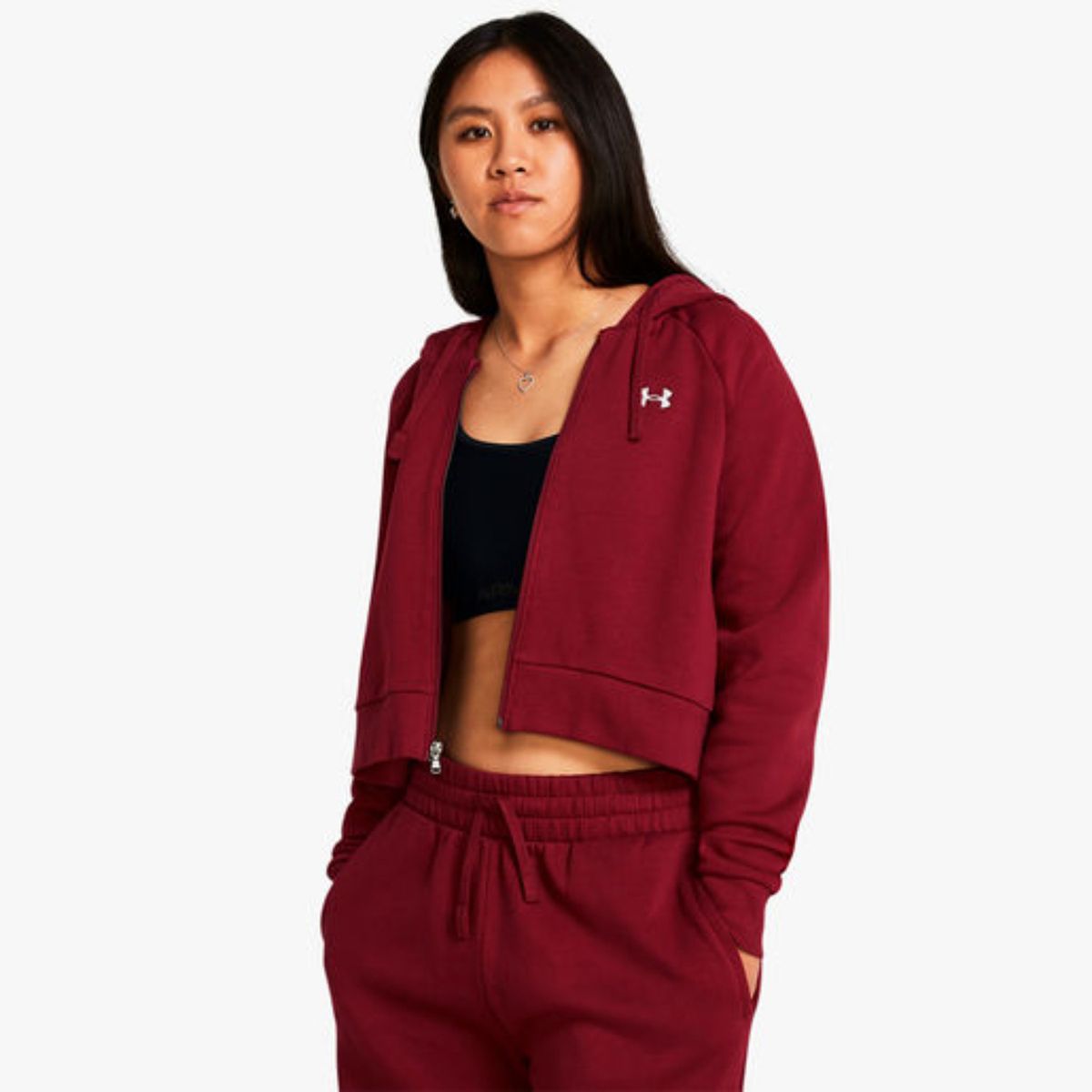 UNDER ARMOUR - Casaca Under Armour Rival Fleece Crop Mujer