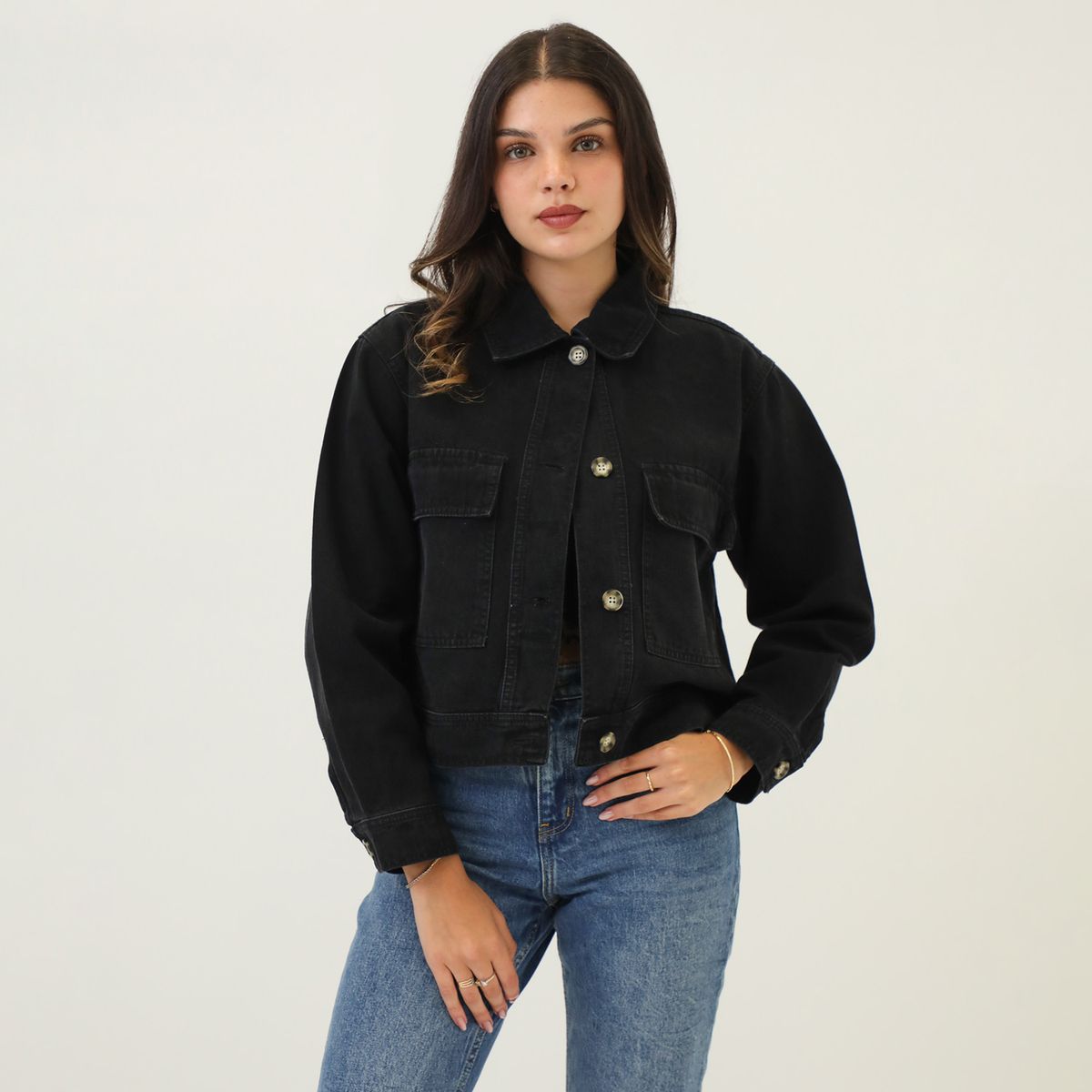 SYBILLA - Casaca Denim Casual Mujer