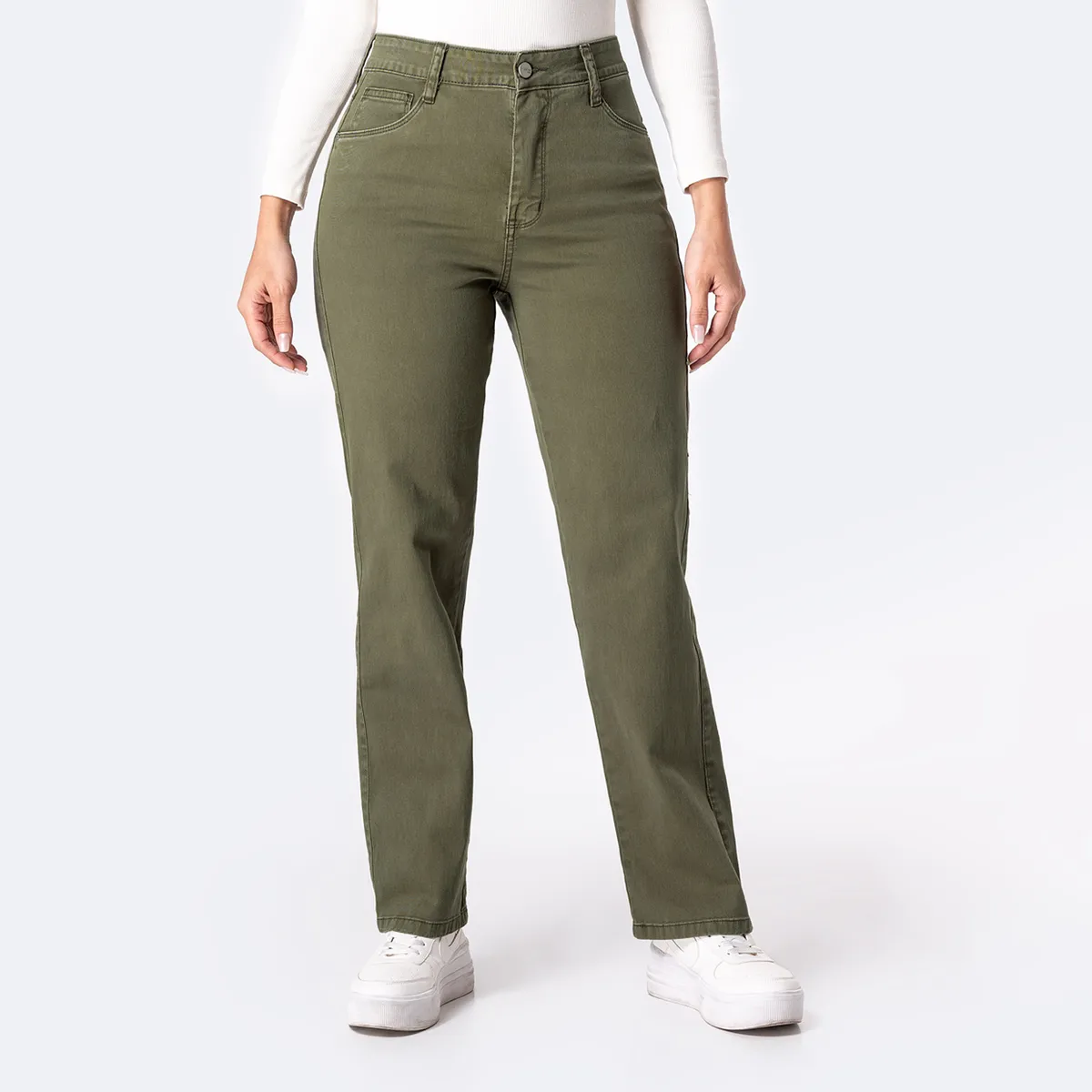 PIONIER - Pantalón Straight Algodón Mujer Pionier