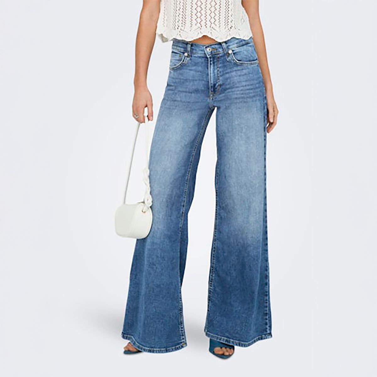 ONLY - Jean Wide Leg Tiro Alto Mujer Only