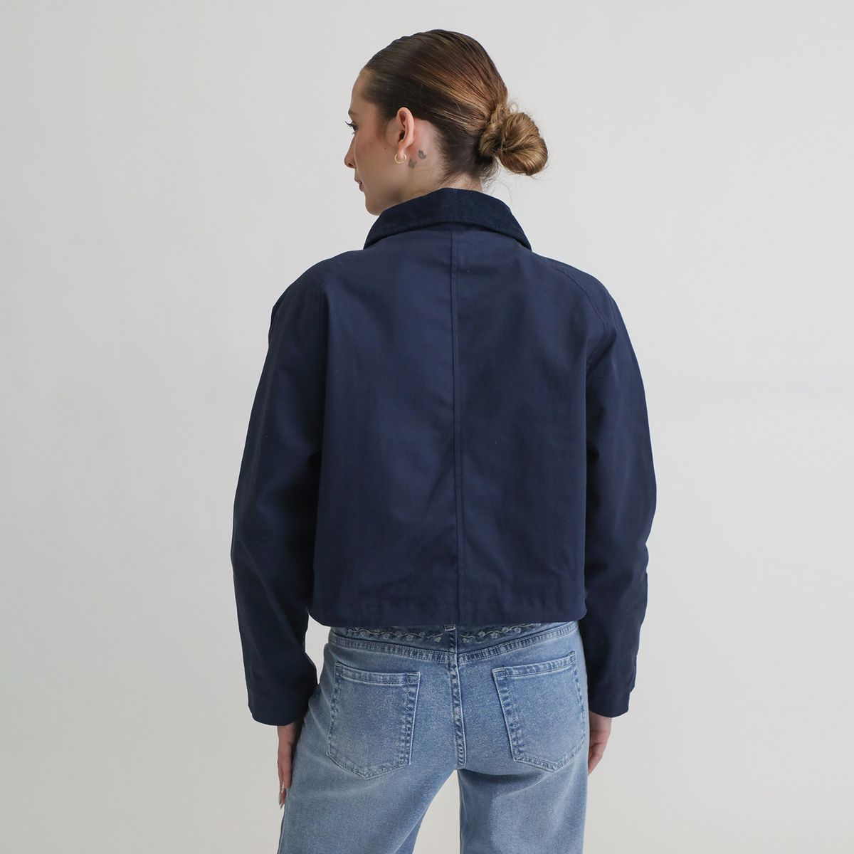 AMERICAN ABBEY - Casaca Drill Cuello Corduroy