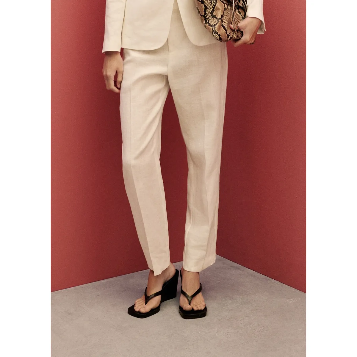 MANGO - Pantalón De Lino Mujer Mango