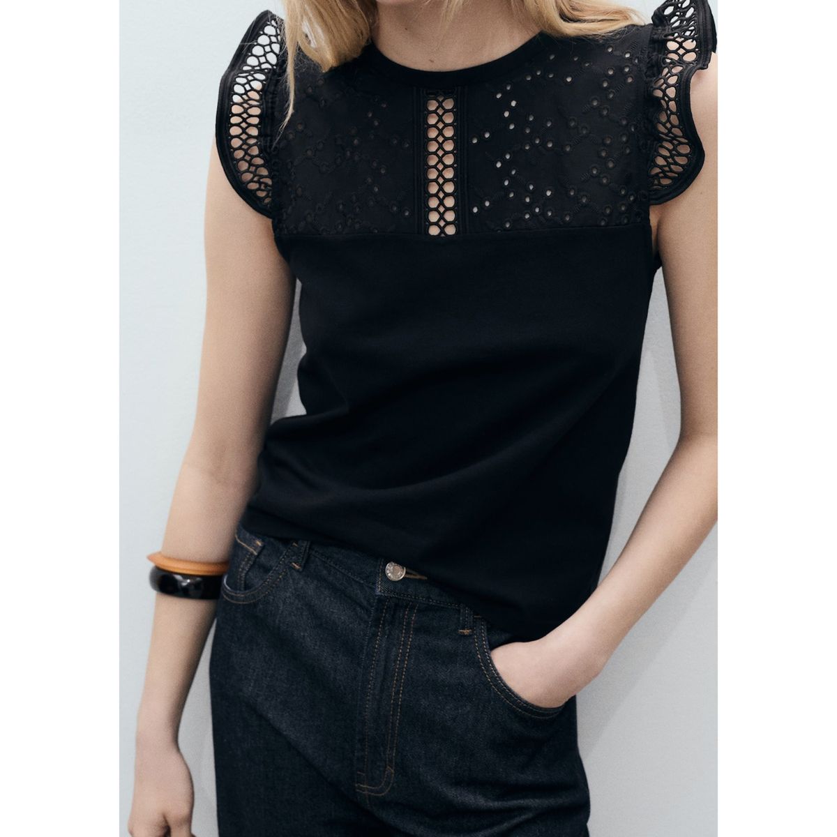 MANGO - Top 100% Algodón Mujer Mango