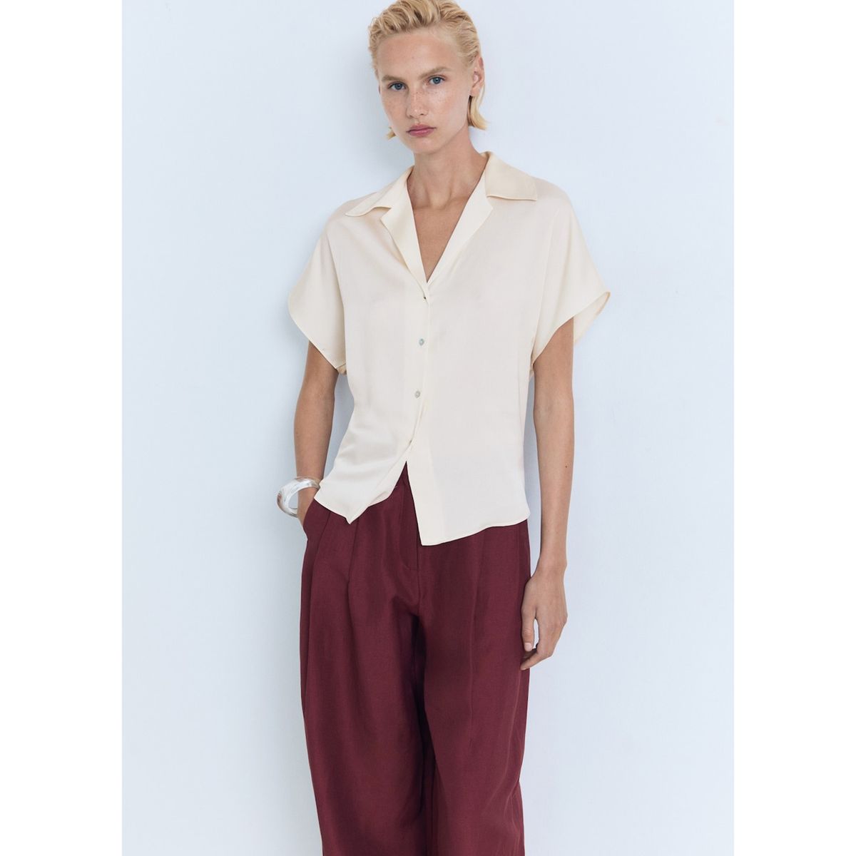 MANGO - Blusa Casual Mujer Mango