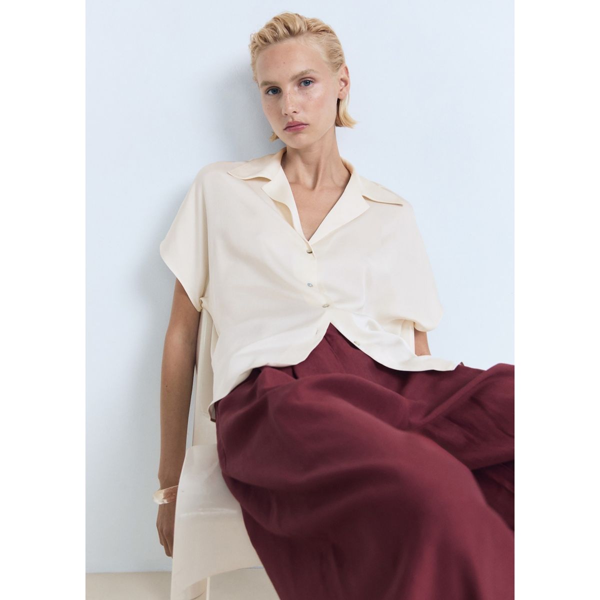 MANGO - Blusa Casual Mujer Mango