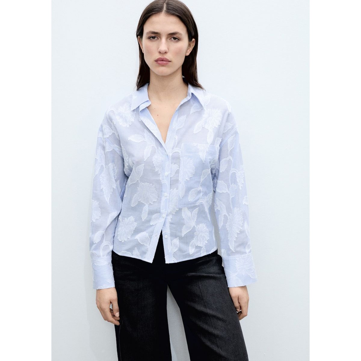 MANGO - Blusa 100% Algodón Mujer Mango