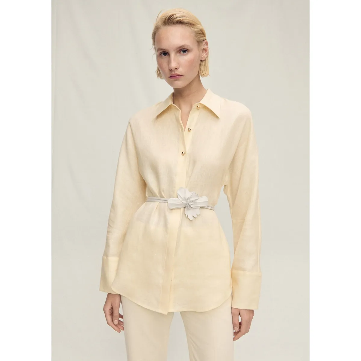 MANGO - Blusa 100% Lino Mujer Mango