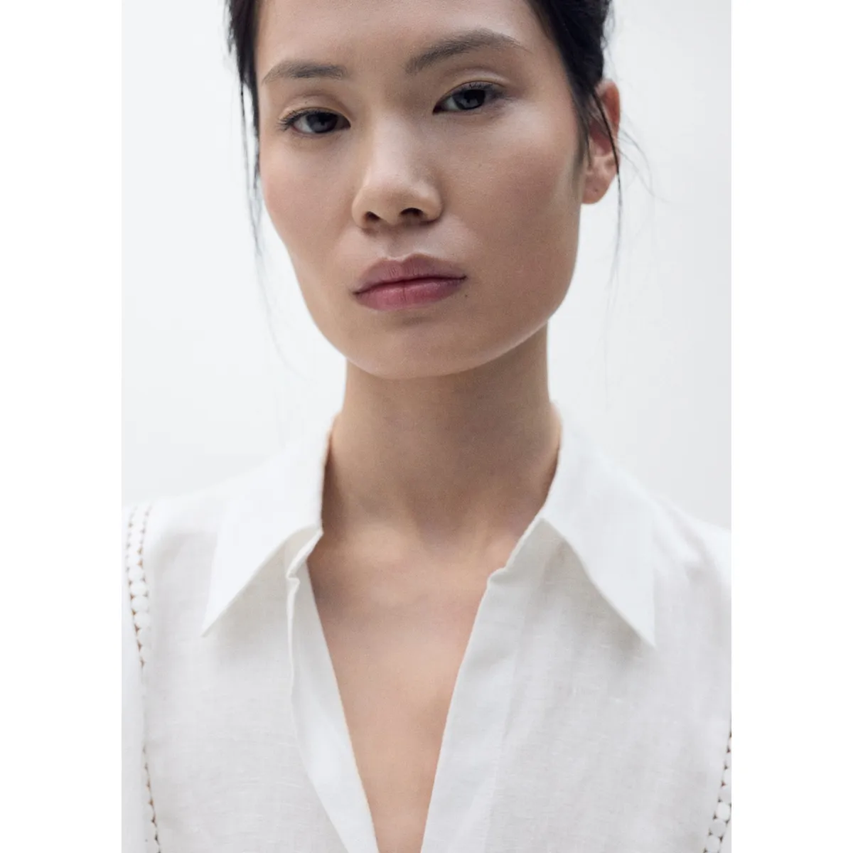 MANGO - Vestido Largo De Lino Mujer Mango