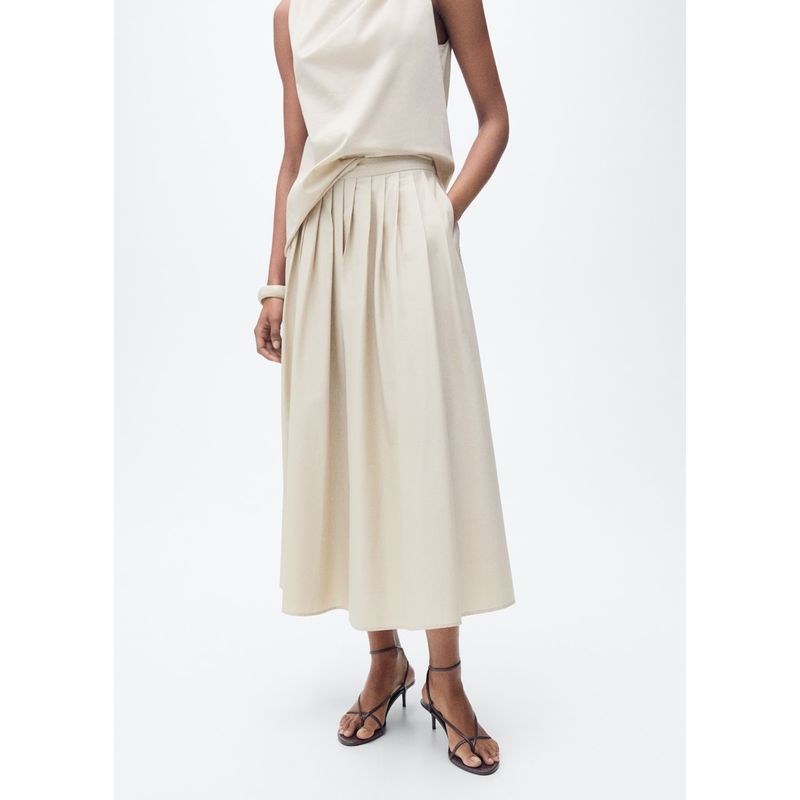 MANGO - Falda Larga Casual Mujer Mango