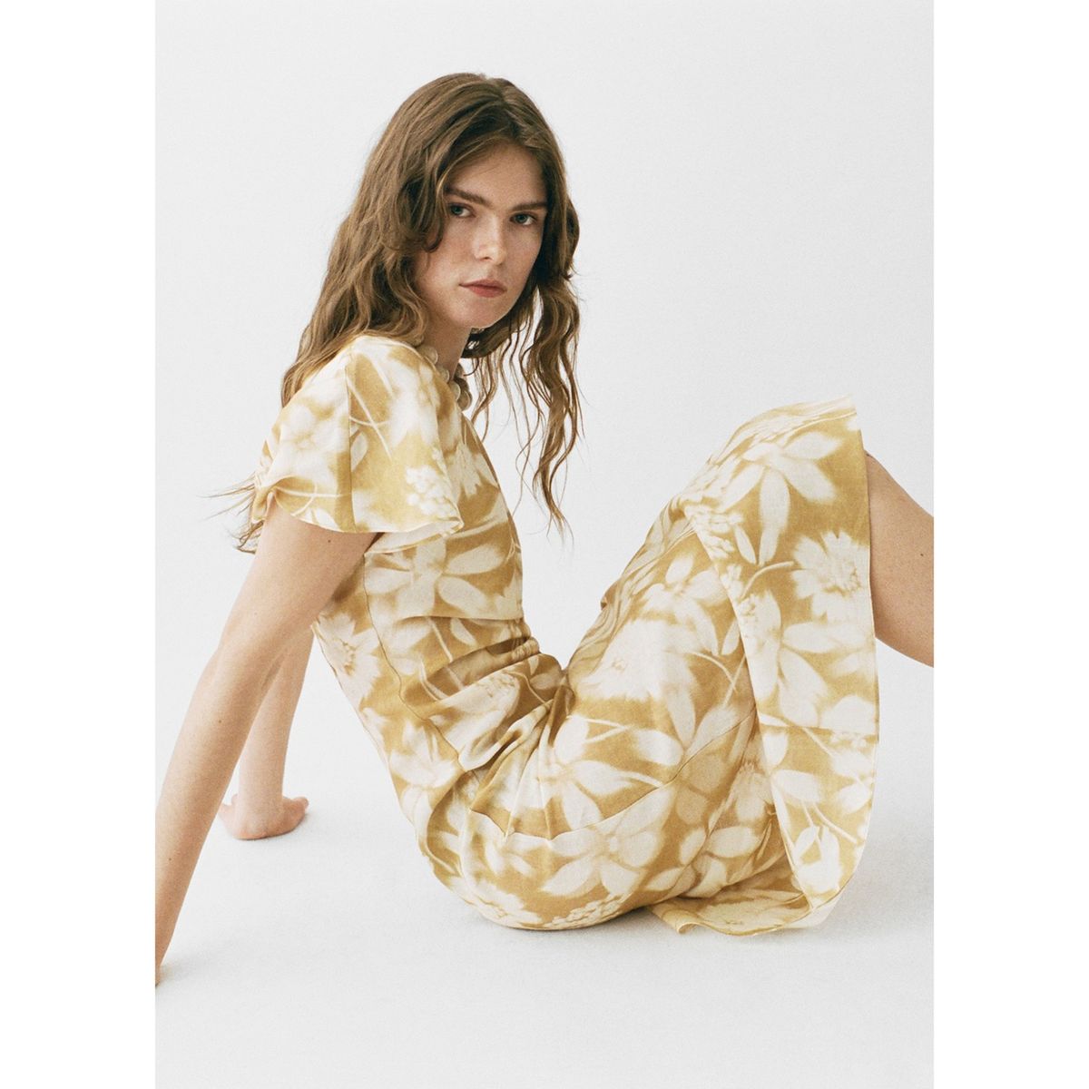 MANGO - Vestido Largo De Lino Mujer Mango