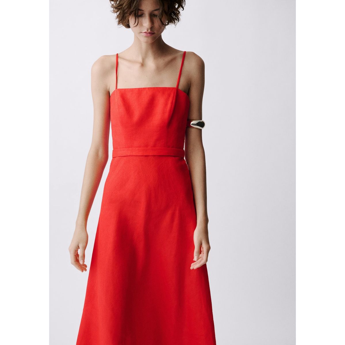 MANGO - Vestido Largo De Lino Mujer Mango