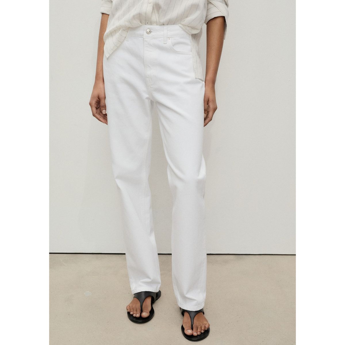 MANGO - Pantalón Recto 100% Algodón Mujer Mango