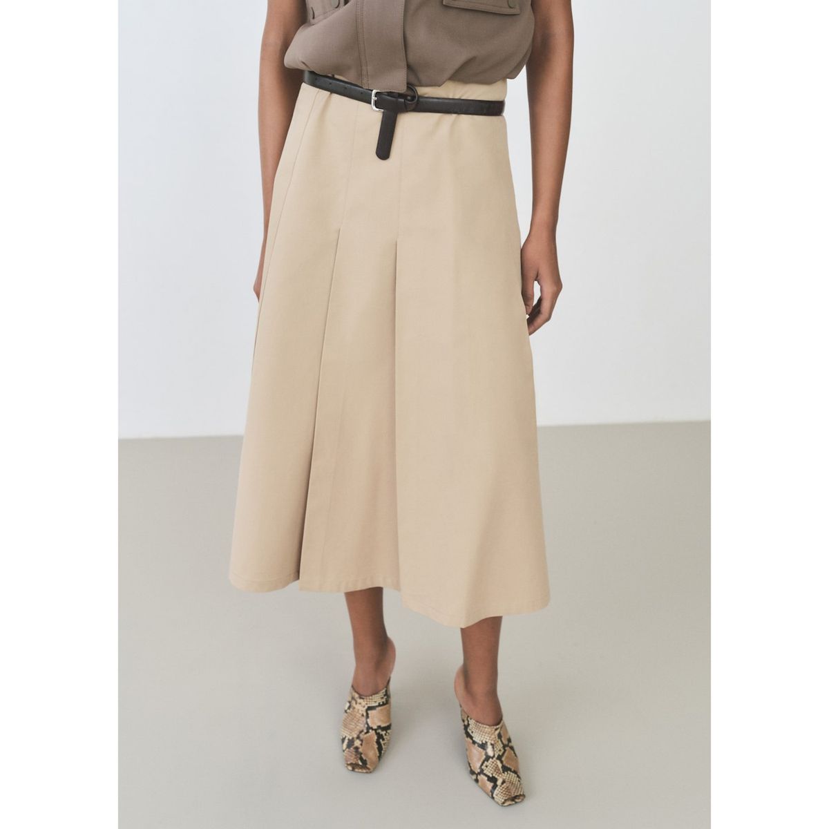 MANGO - Falda Larga 100% Algodón Mujer Mango