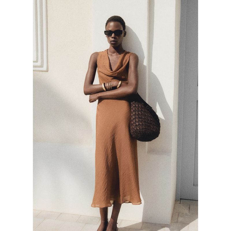 MANGO - Vestido Largo Casual Mujer Mango