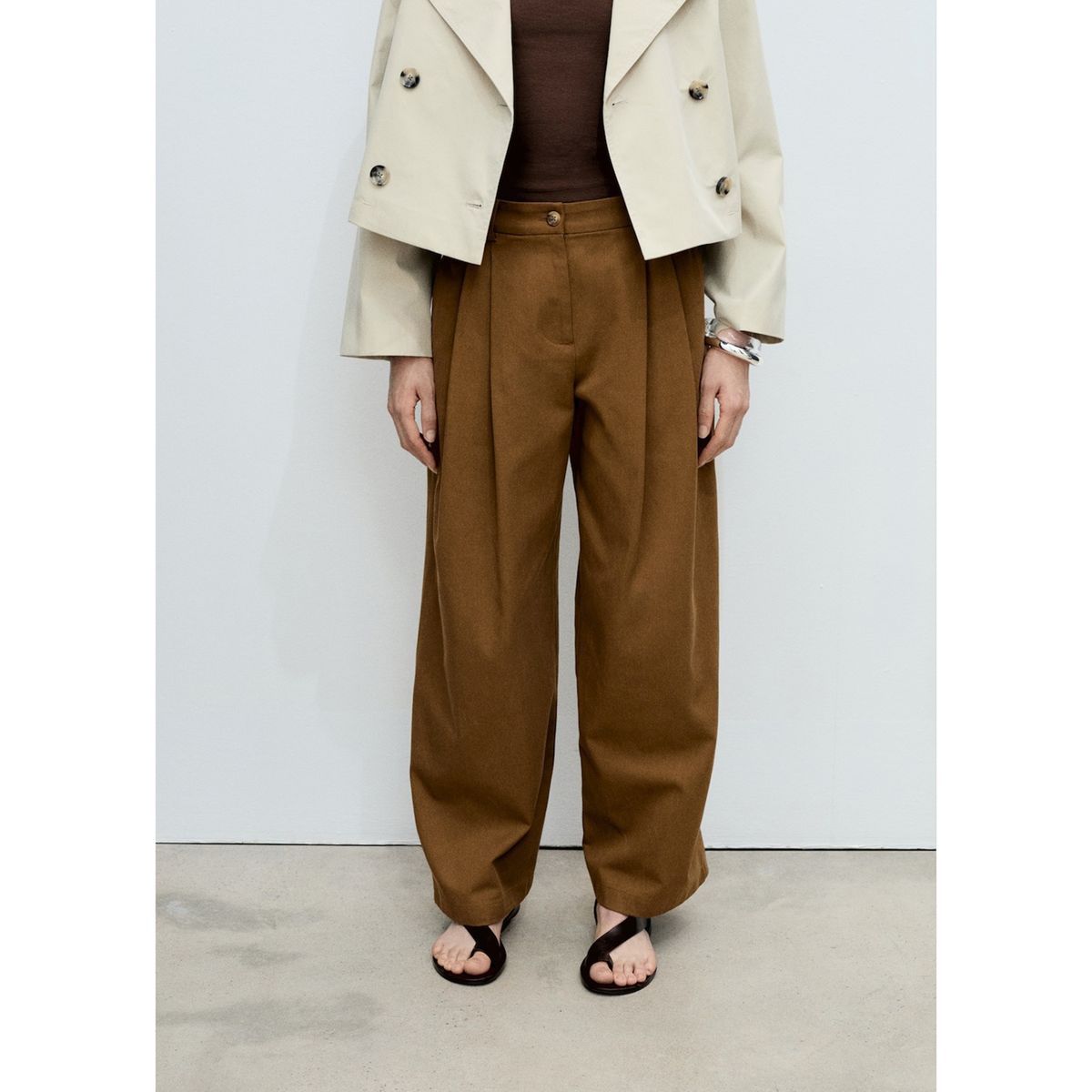 MANGO - Pantalón Wide Leg Mujer Mango