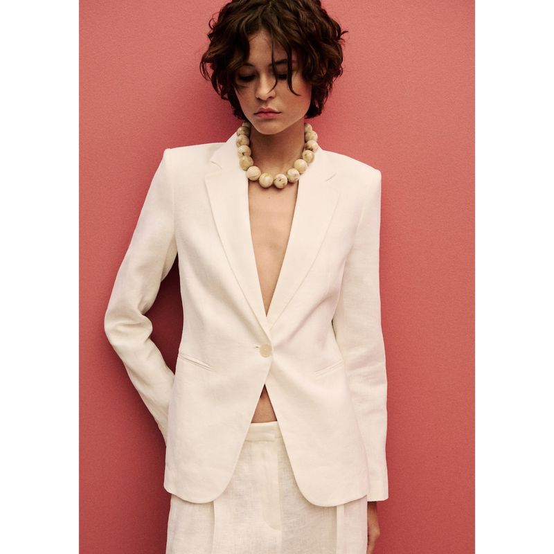 MANGO - Blazer 100% Lino Mujer Mango