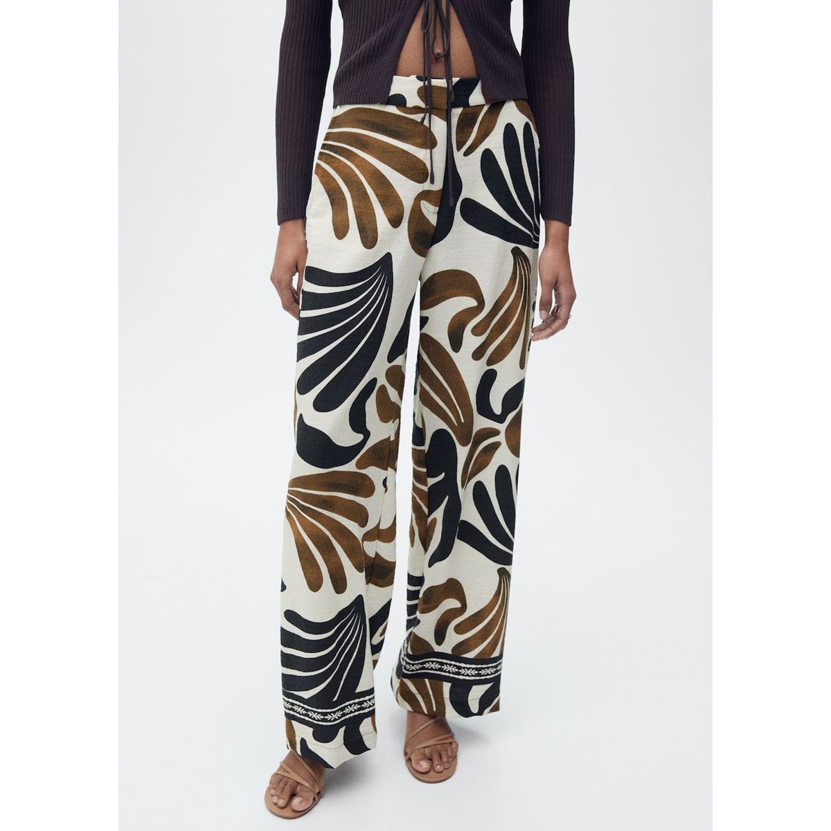 MANGO - Pantalón Wide Leg Mujer Mango