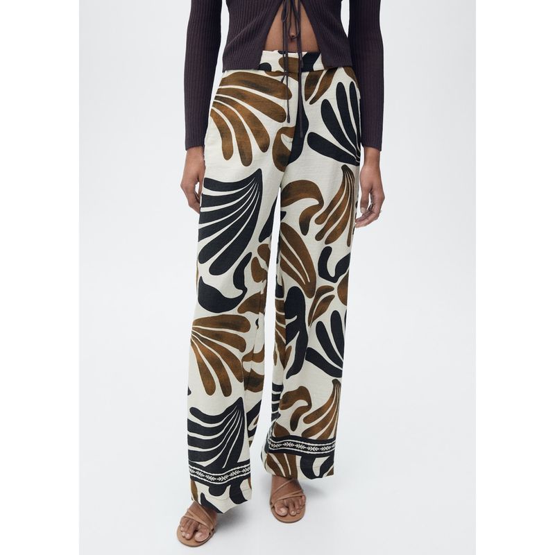 MANGO - Pantalón Wide Leg Mujer Mango