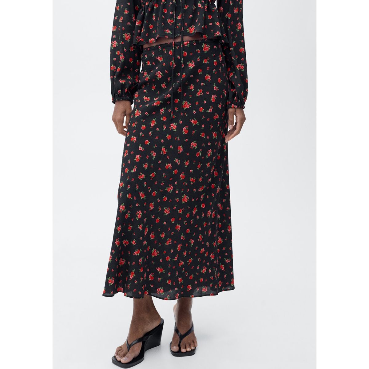 MANGO - Falda Larga Casual Mujer Mango