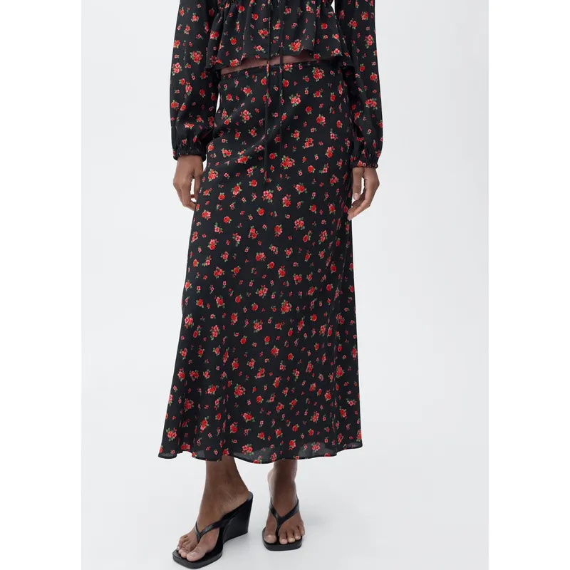 MANGO - Falda Larga Casual Mujer Mango