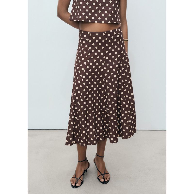 MANGO - Falda Larga Casual Mujer Mango