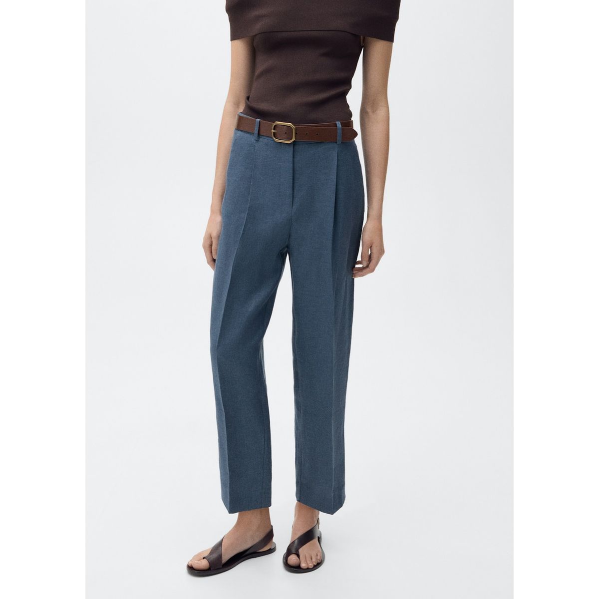 MANGO - Pantalón Lino Mujer Mango