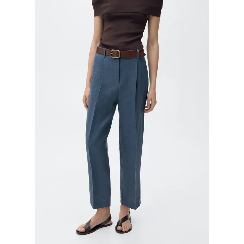 MANGO - Pantalón Lino Mujer Mango