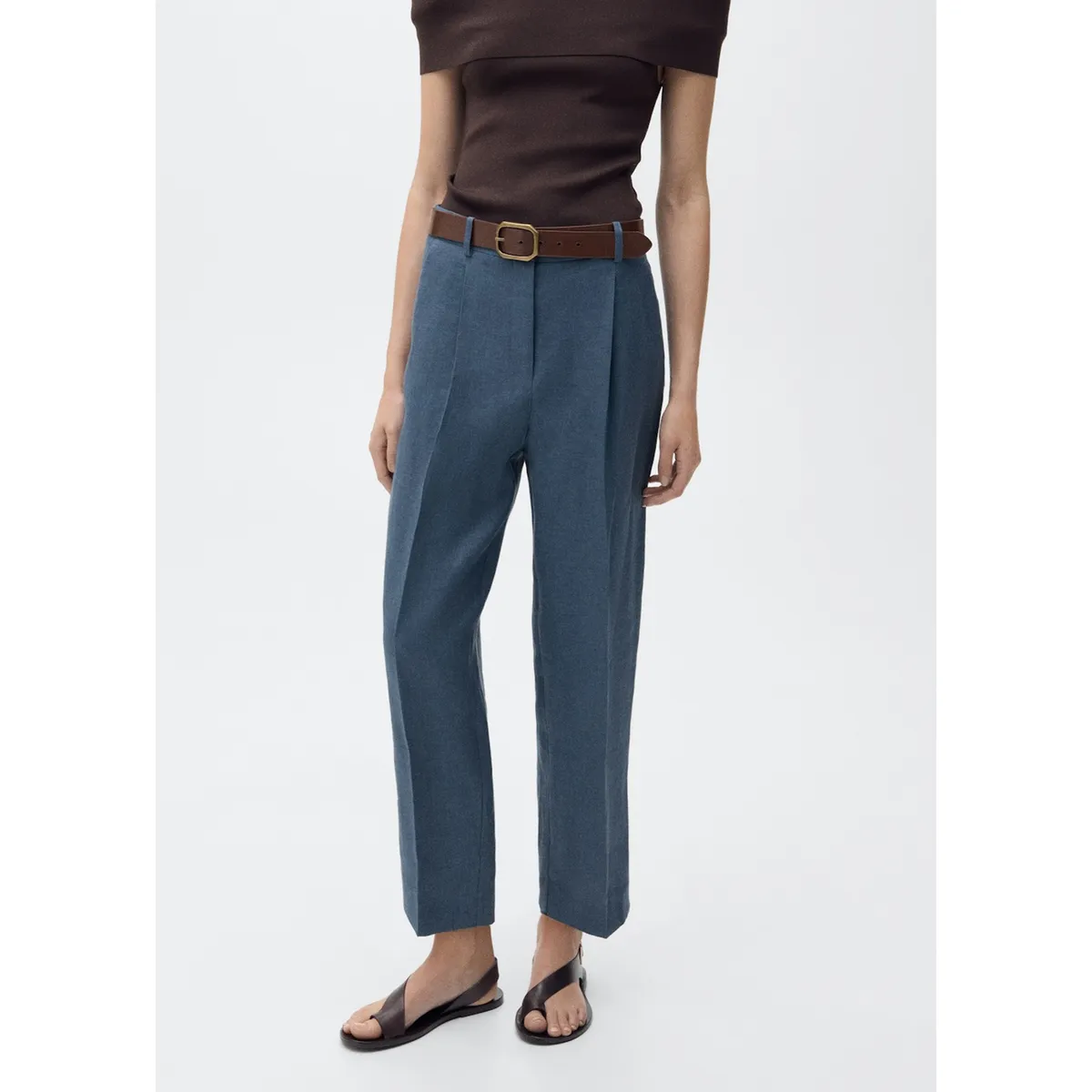 MANGO - Pantalón Lino Mujer Mango