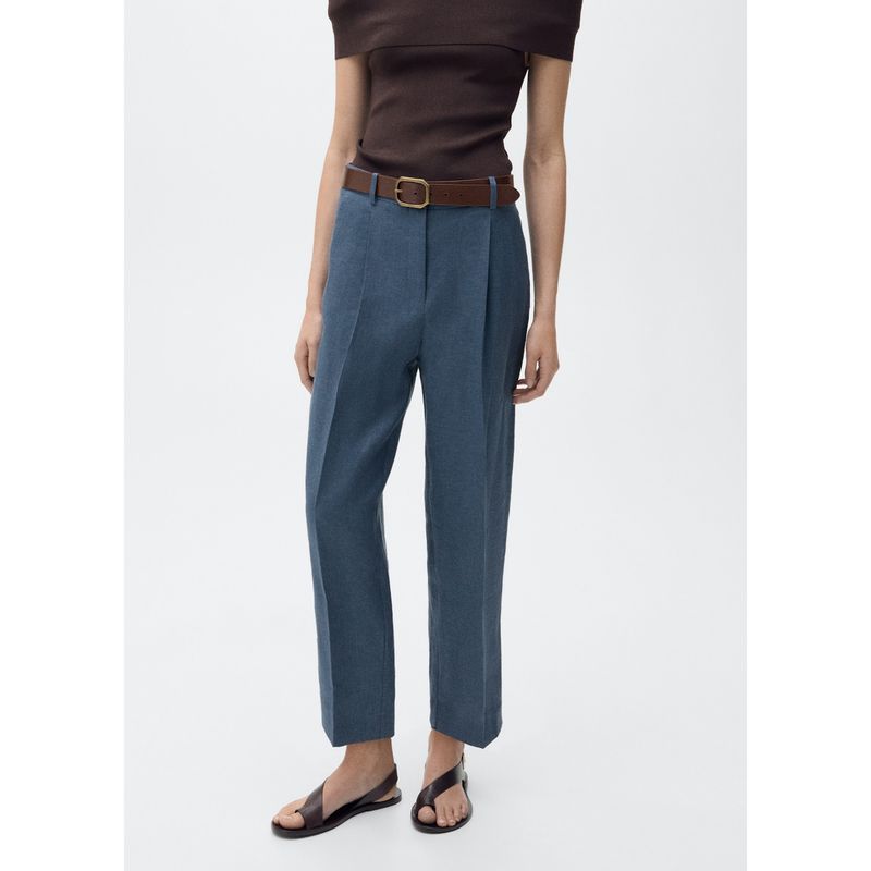 MANGO - Pantalón Lino Mujer Mango