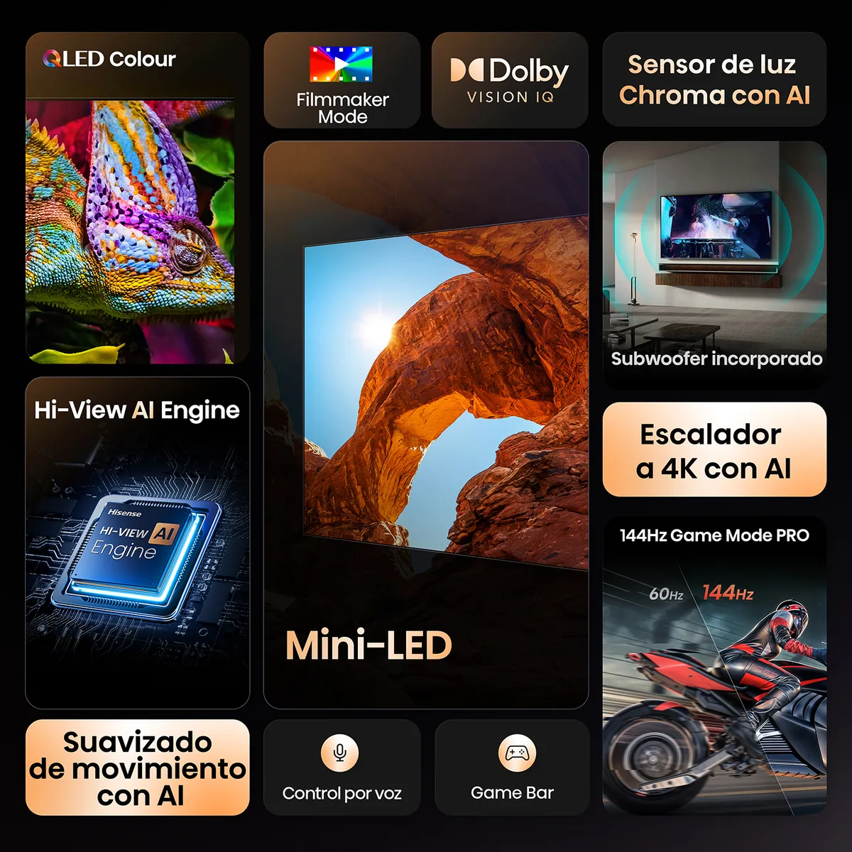 Hisense - Televisor Hisense 55" ULED MiniLED 4K 55U7Qg Smart Tv