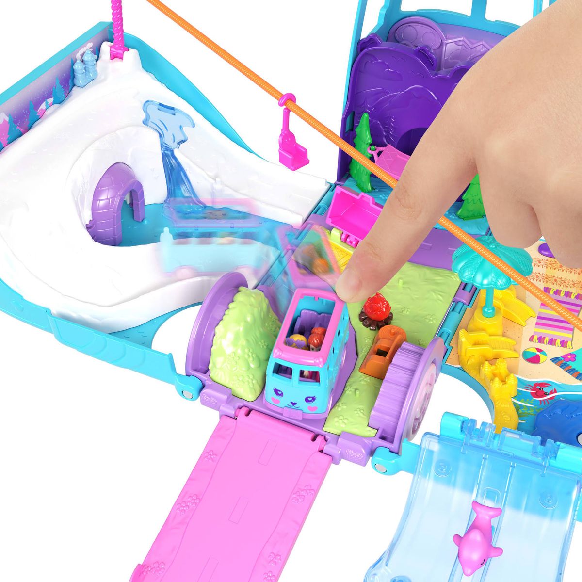 POLLY POCKET - Set De Juego Aventura Sobre Ruedas Con Mascotas Polly Pocket 