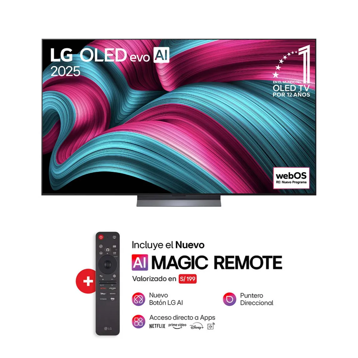 LG - Televisor LG 55" OLED Evo 4K THINQ Ai OLED55C5Psa Smart Tv (2025)