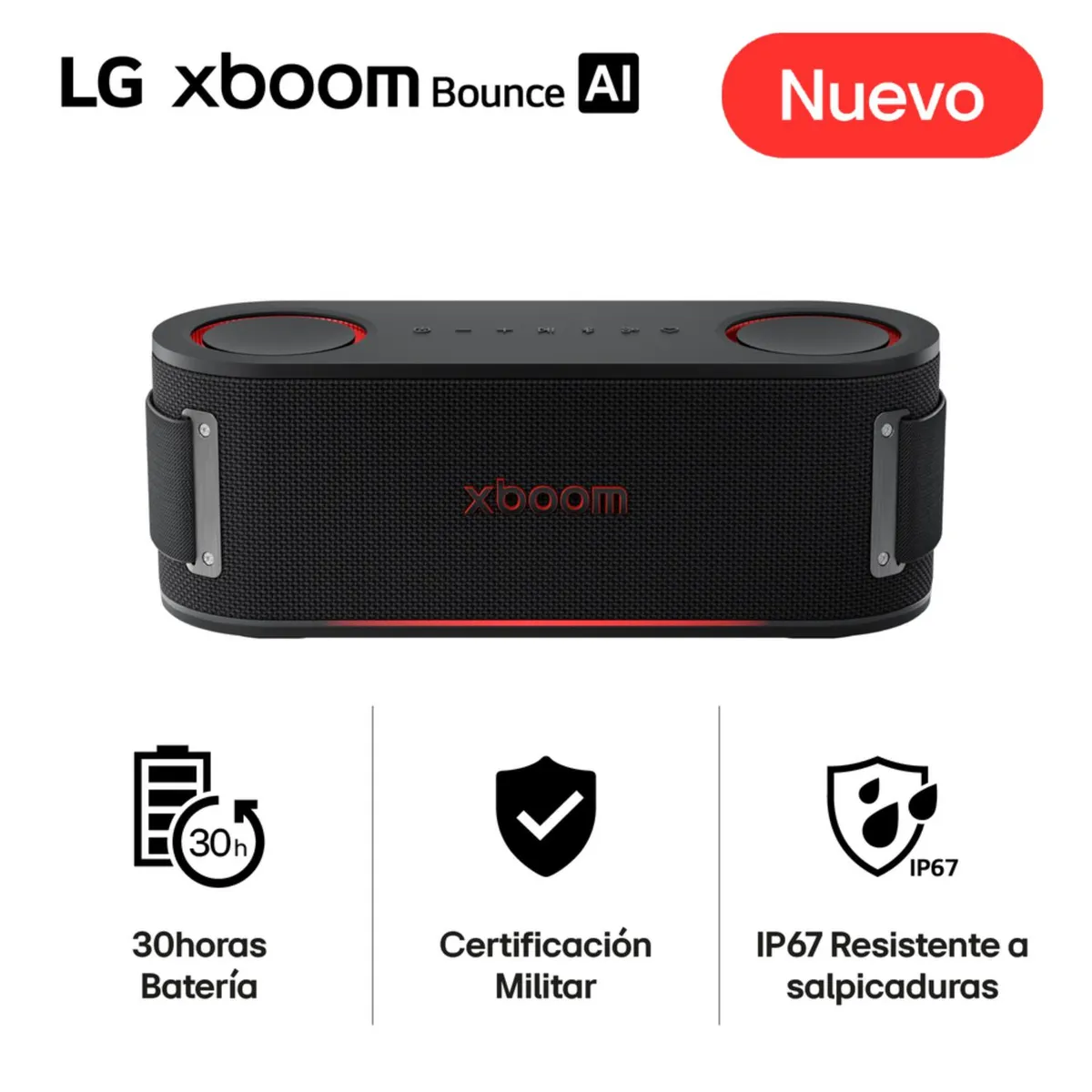 LG - Parlante Bluetooth LG XBOOM Bounce 40W Certifición Militar Ip67