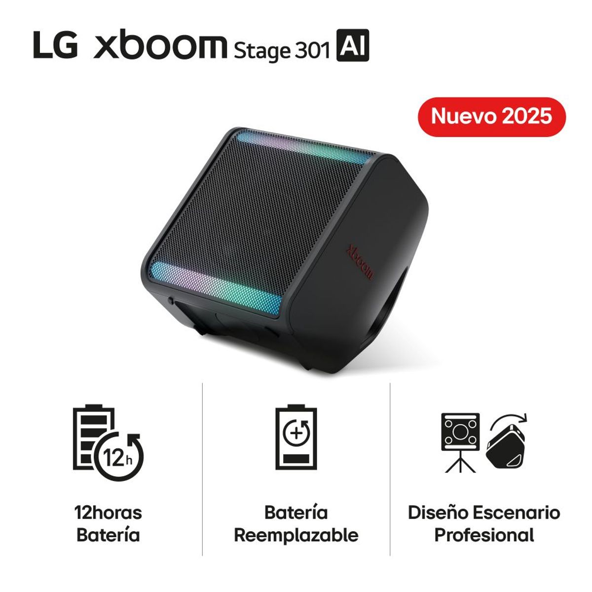 LG - Parlante LG xboom Stage 301 120W Portátil 12 hrs batería hrs IPX4