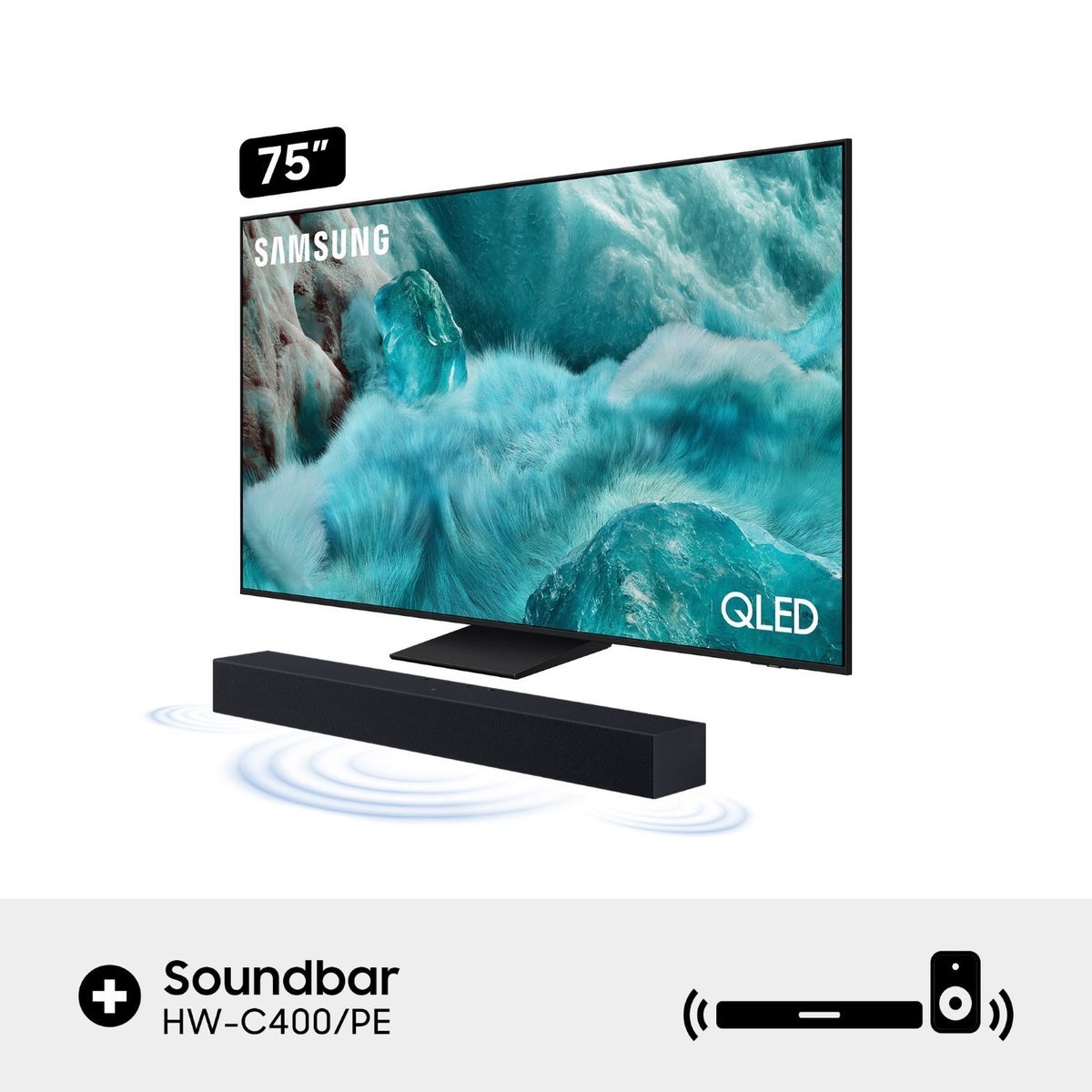 SAMSUNG - Televisor Samsung 75" QLED Q7F Vision Ai Smart Tv (2025) + Soundbar C400
