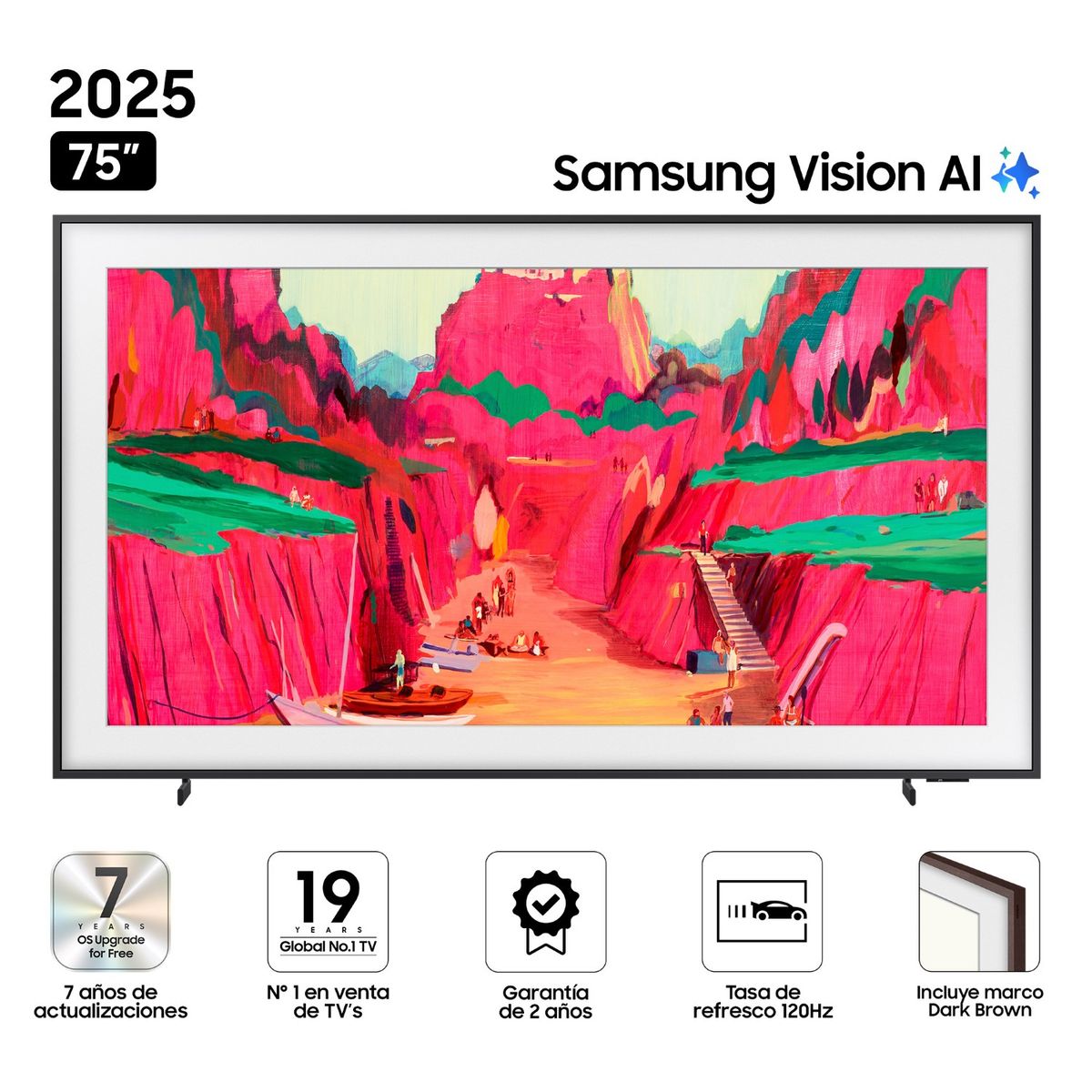 SAMSUNG - Televisor Samsung 75" The Frame Pro Ls03Fw Vision Ai Smart Tv (2025) + Marco Marron