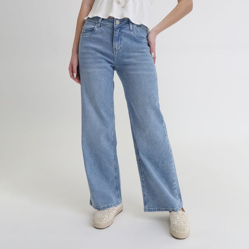 AMERICAN ABBEY - Jean Wide Leg Tiro Alto Mujer American Abbey