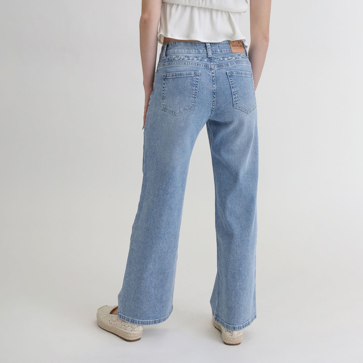 AMERICAN ABBEY - Jean Wide Leg Tiro Alto Mujer American Abbey
