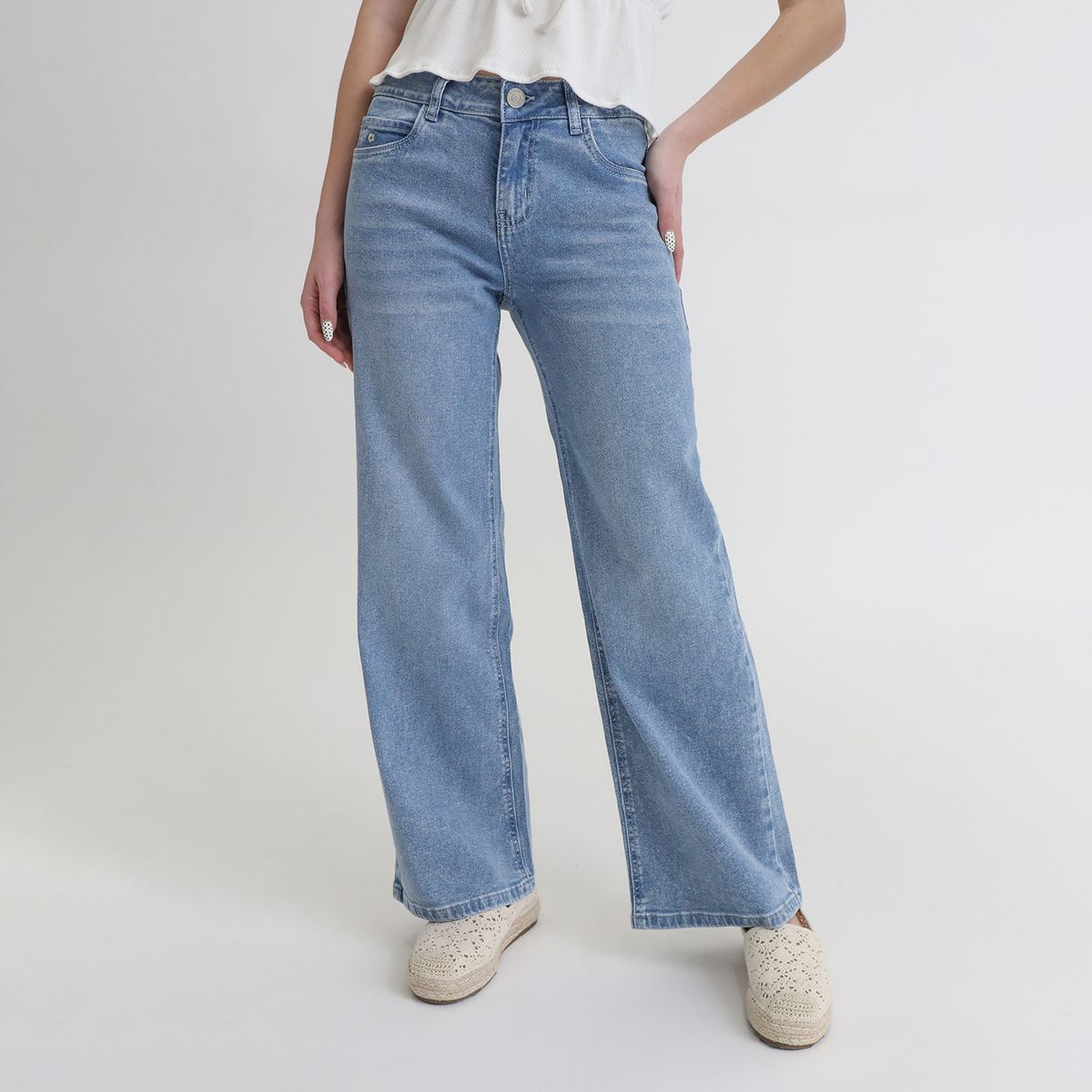 AMERICAN ABBEY - Jean Wide Leg Tiro Alto Mujer American Abbey