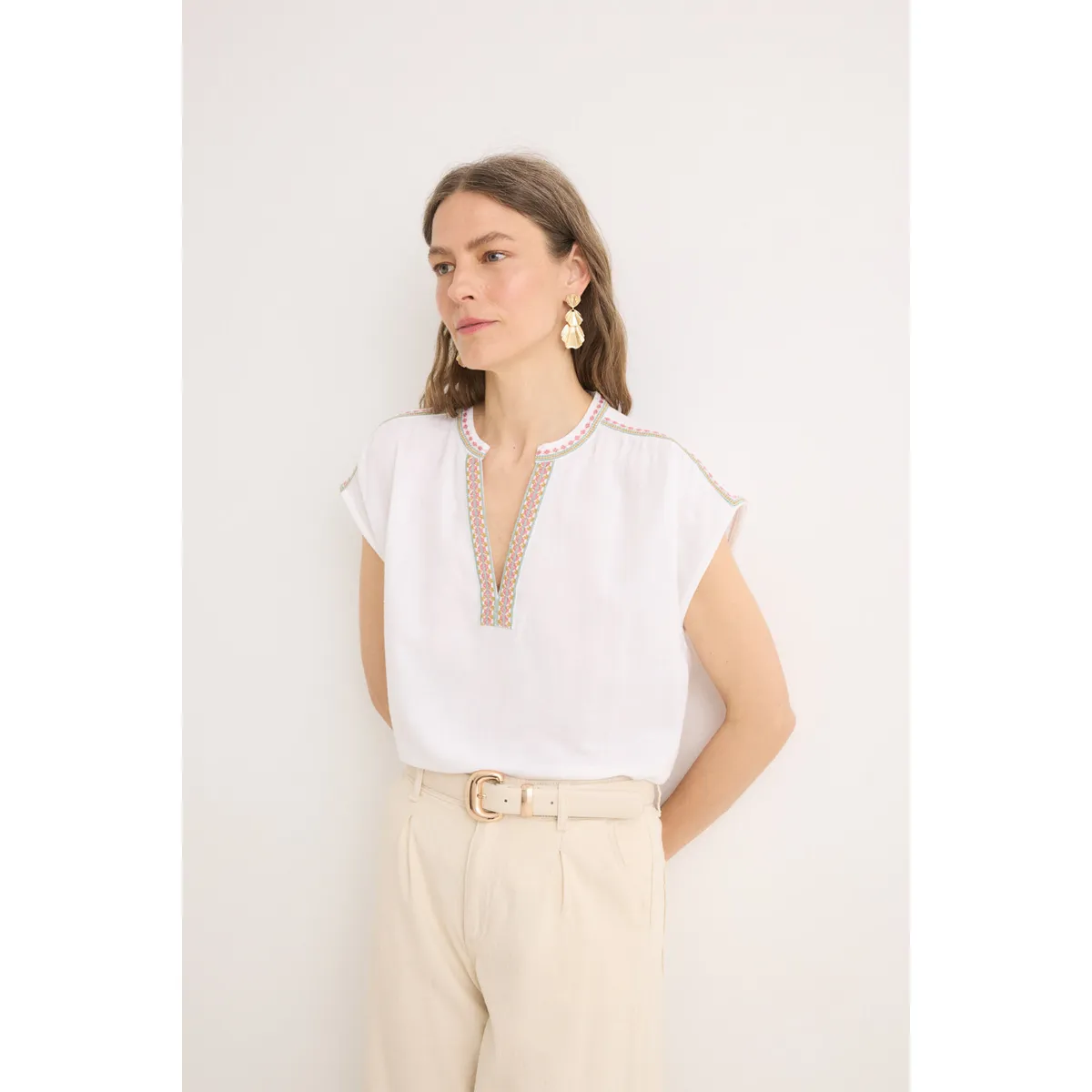 CORTEFIEL - Blusa 100% Algodón Mujer Cortefiel